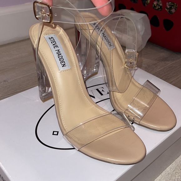 BRAND NEW Steve Madden Clear Heels and Clear ankle Strap - Picture 4 of 15